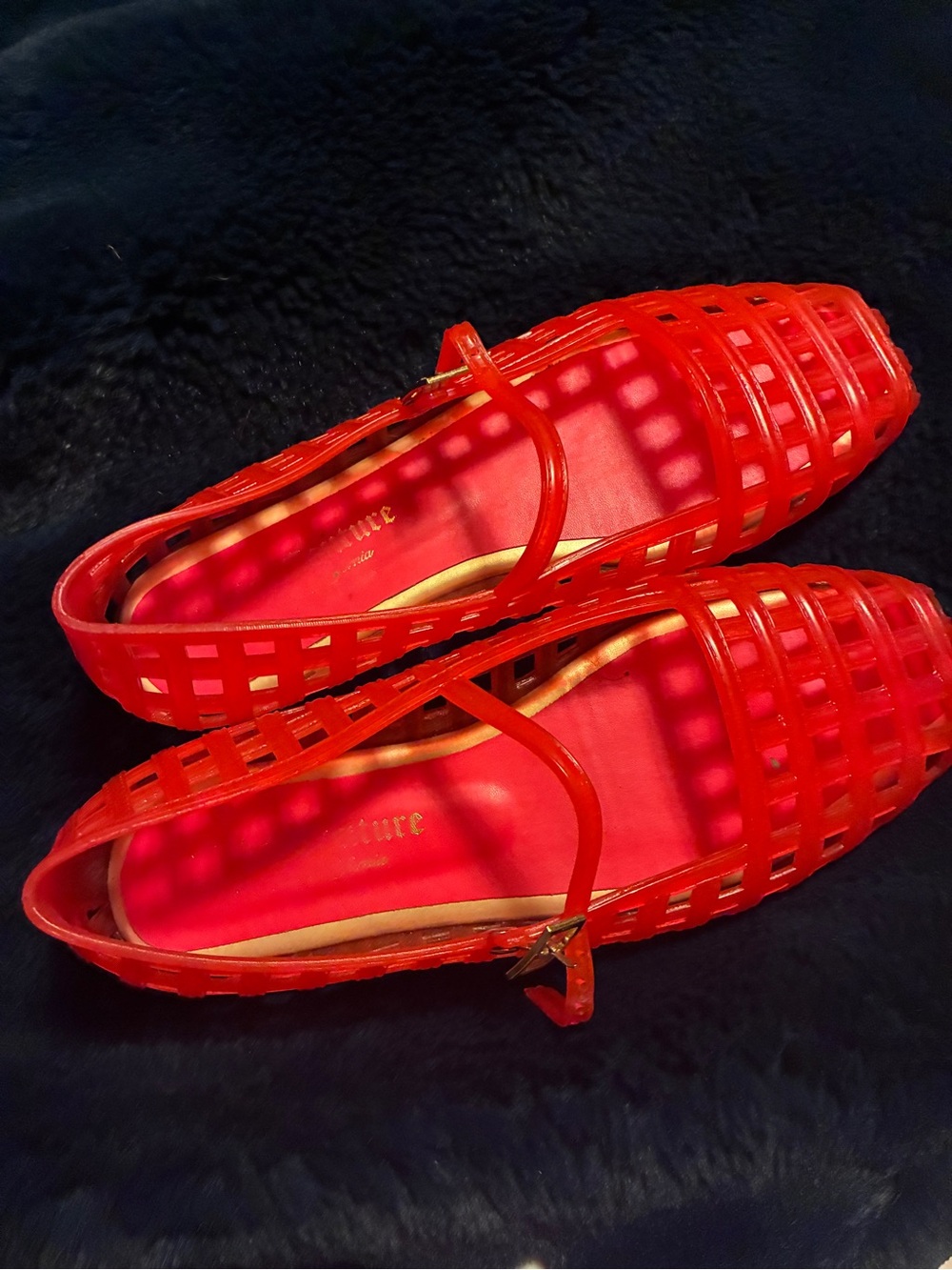 Women’s Red Strappy Jelly Flats - Juicy Couture